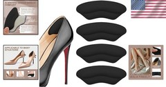 Comfortable Large Heel Protectors – Black Non-Slip Inserts for Heel Pain Relief