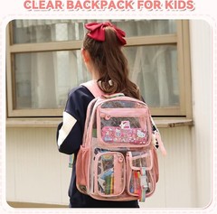 Clear Backpack Heavy Duty Transparent Backpacks Stadium Approved Pink