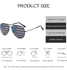 USA Glasses American Flag Aviator Sunglasses Black United States Patriotic