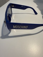 Moschino Men’s Sunglasses Blue Plastic Full Rim Browline Frame MOS165/S 0PJP XT