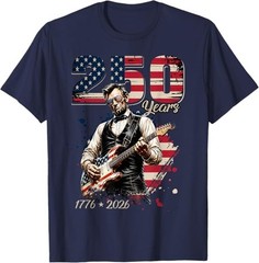 Abraham Lincoln Playing Guitar 4th July 250th Anniversary T-Shirt