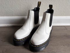 Dr. Martens 2976 Quad Platform Chelsea Boots White Sz M4 W5 EU 36