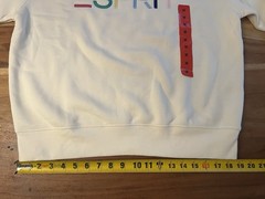 Esprit Women’s White Crew Neck Embroidered Logo Fleece Pullover Sweatshirt 80’s