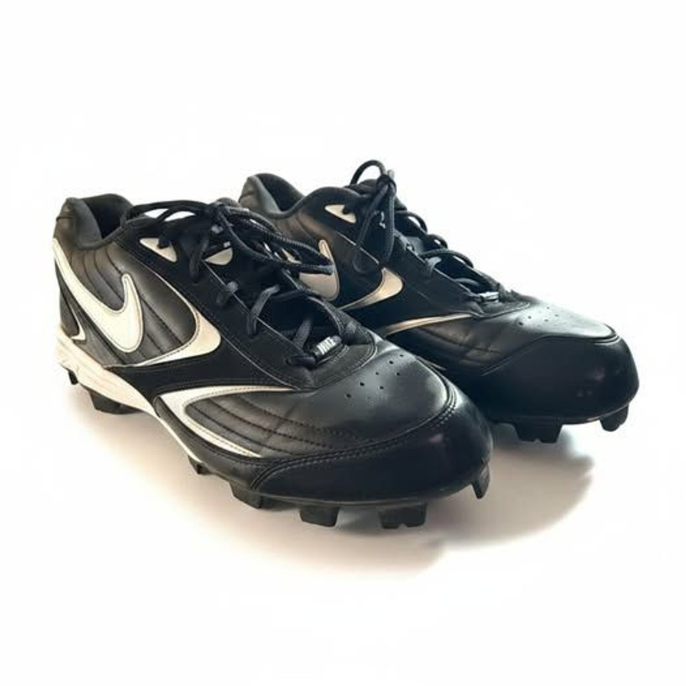 Nike Men’s Baseball Cleats Size 13 Black White Metal/Plastic Cleats