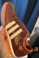 Men’s Vintage Adidas UFO Samba Brown Orange Leather Sneakers US 9.5 Rare 2004