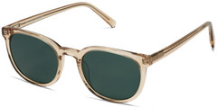 Warby Parker GILLIAN Round Sunglasses NUTMEG CRYSTAL Green Lens 52-20-145 mm NWT