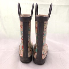 Oakiwear Perched Owls Loop Handle Rubber Rain Boots Size 7 EUC