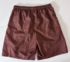 ROMWE NY Print Swim Trunks Men’s Size M US 38 Brown Polyester Shorts