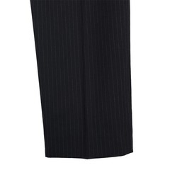 Nautica Mens Modern Fit 2 Piece Suit 36S 32W Black Pinstripe Stretch NWT