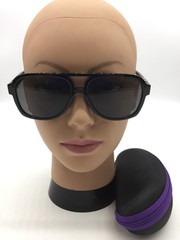 Louis Vuitton Black Full Rim Frame Designer Sunglasses 57-15-138 Grey Lens