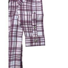 Jachs Girlfriend Womens Purple White Plaid Long Sleeve Snap Button Shirt Small