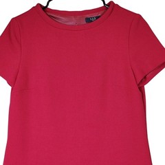 Maison 123 Paris Shift Dress sz M US 38 F Cranberry Red Stretch Pockets Career