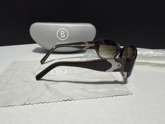 Bogner 736026 Men’s Rectangle Full Rim Sunglasses Black Frame Brown Gradient