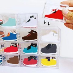 5-50Pcs Stackable Clear Transparent Mini Sneakers Shoes Storage Display Cases