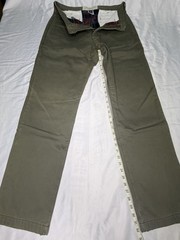 Lands’ End Legacy Chino Men’s 34W Green Cotton Twill Straight Flat Front