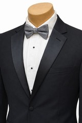 Men’s Black Tuxedo with Flat Front Pants High Quality Merino Wool Modern Fit