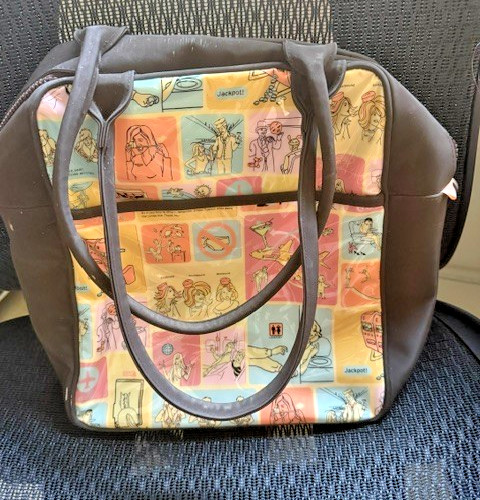 TransVersion Loop NYC Unique Tote Bag With Funny Airline Safety Design Vintage