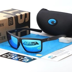 NEW IN BOX Costa Rinconcito Matte Black/Blue Mirror 580p Polarized Sunglasses