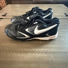 Nike Men’s Baseball Cleats Size 13 Black White Metal/Plastic Cleats