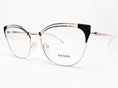 NEW Prada VPR62U YEE-1O1 Women’s Eyeglasses Frames Pale Gold/Grey Cats Eye 53/17